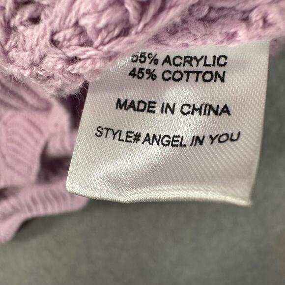 Chicsoul Scallop Edge Colorblock Open Knit Sweater Women's 1X Wide Neck Slouchy - Picture 7 of 9